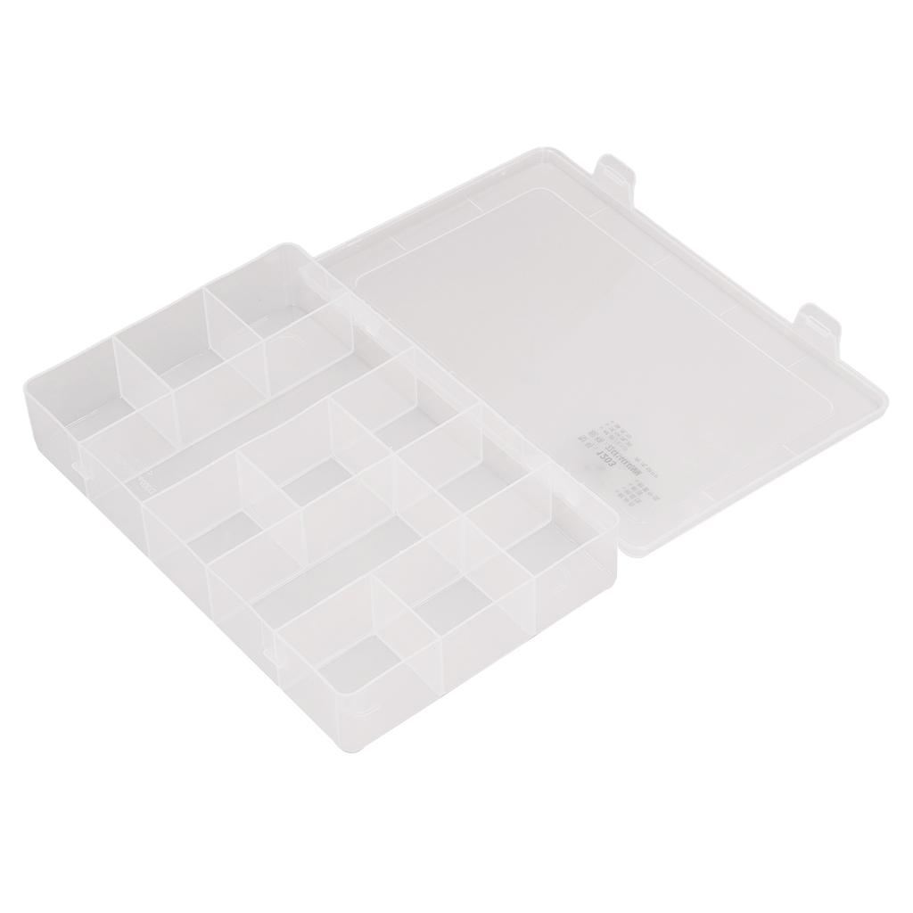 Clear Plastic Jewelry Box Organizer 12 Grids Divided Storage Container Case For Electronics Accessor