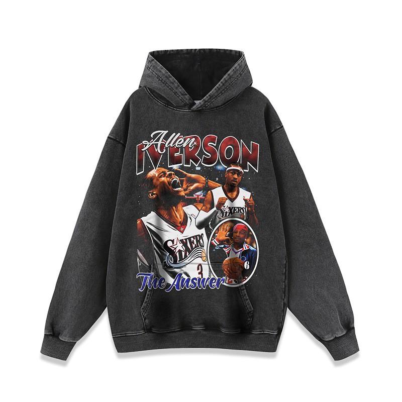 Vintage Streetwear Hoodie Men Women - Washed Cotton Graphic Print Oversized Hip Hop Sweatshirt Fall