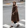 TonLion Women's Collegiate Hooded Faux Lamb Wool Coat