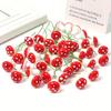 Red Mushroom Simulation Flower, Plastic DIY Cake Decorations, Christmas and Halloween Holiday Decorations, Suitable for Wedding