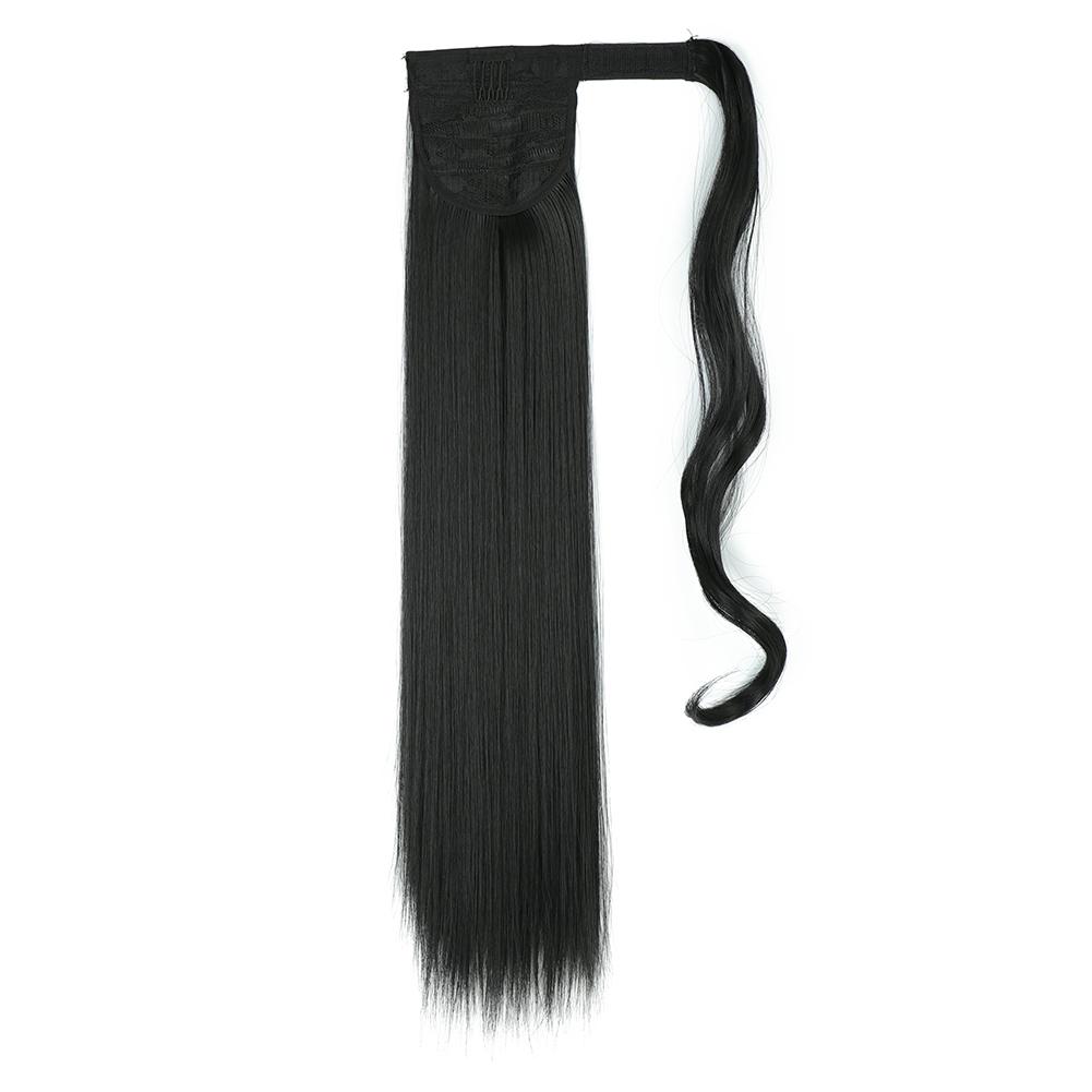 MISS WIG Women's Silky Straight Synthetic Clip In Drawstring Ponytail Hairpieces for Women Hair Extension