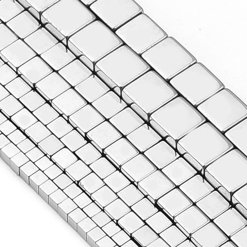 1 Strang 2/3/4/6mm Naturstein Hämatit Perlen Bunt Quadratisch Lose Abstandhalter Würfelperlen Für DIY Schmuckherstellung Armband Halskette