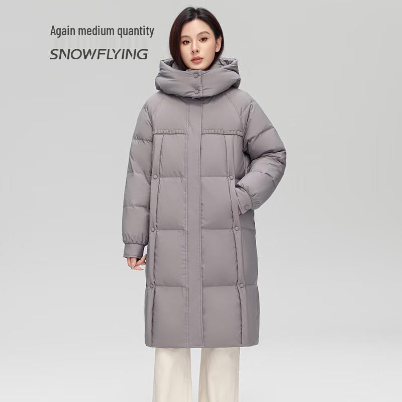 

SNOWFLYING Women s Mid-length Hooded Loose Puffer Down Jacket S