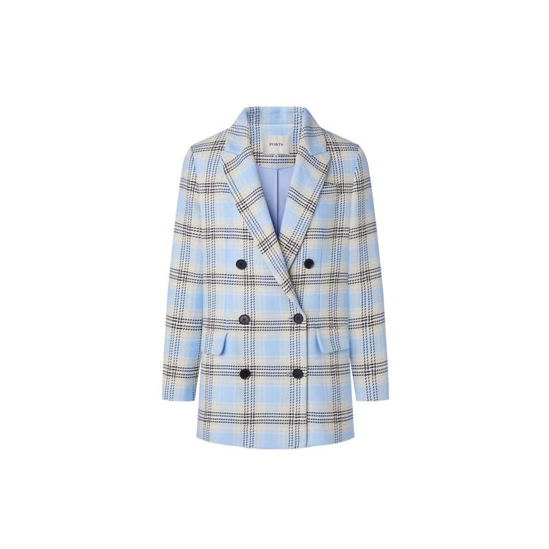 PORTS Women's Plaid Long-Sleeve Short Jacket