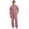 Men's Short Sleeve Pajama Set with Button Fly and Elastic Drawstring Waist for Home Loungewear