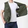 Men's Casual Multi-Pocket Mesh Vest for Fishing & Photography - Sleeveless Outdoor Spring/Autumn