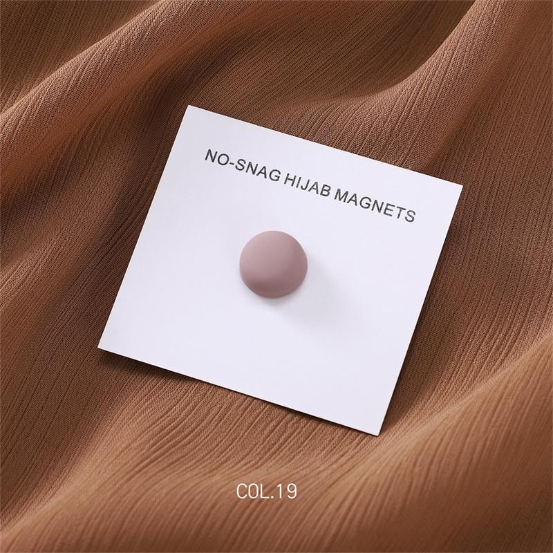 New 54color Matte Silk Scarf Hijab Magnet Brooch Strong Magnetic Buttons Round Shawl Dual-use Collar Clip Cufflinks