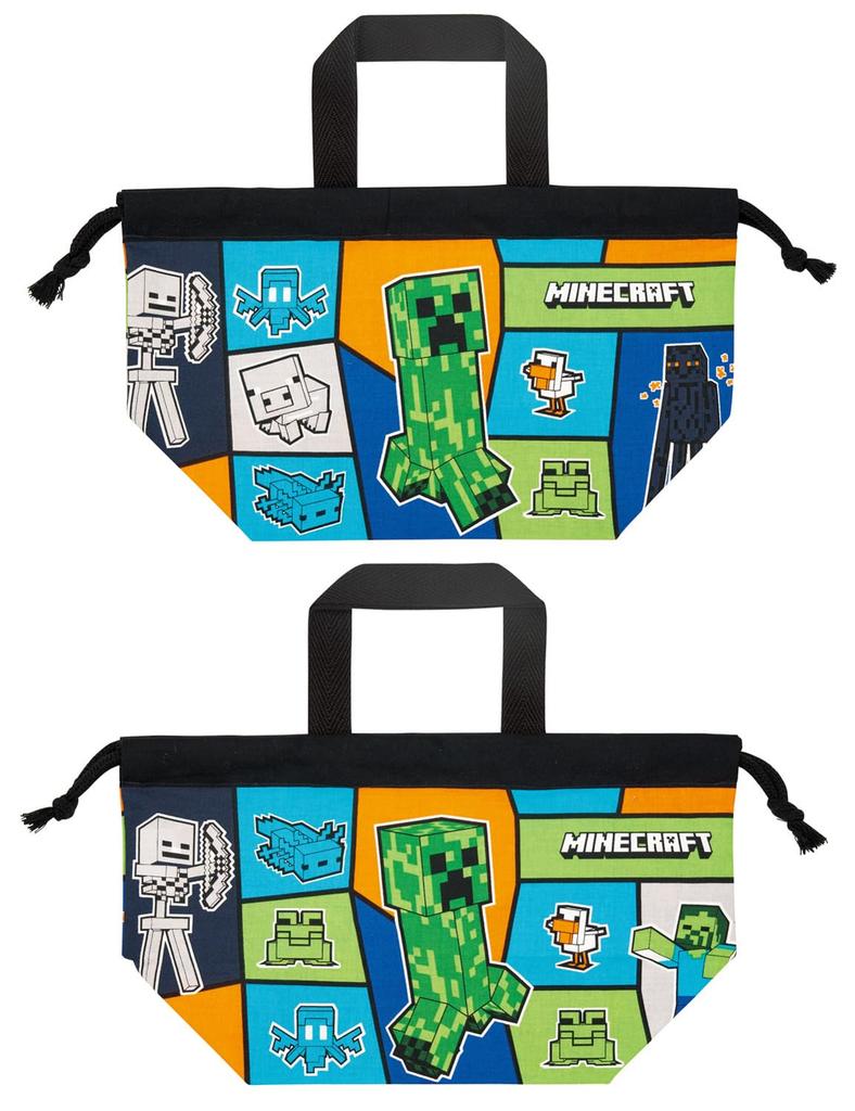 Skater Children's Drawstring Lunch Bag, Made In Japan, Minecraft 25, Boys' KB7-A