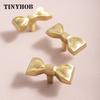 Brass Bow-knot Drawer Pulls Lovely Children's Room Bedroom Decor Cupboard Handles Gold Furniture Hardware Kitchen Accessories