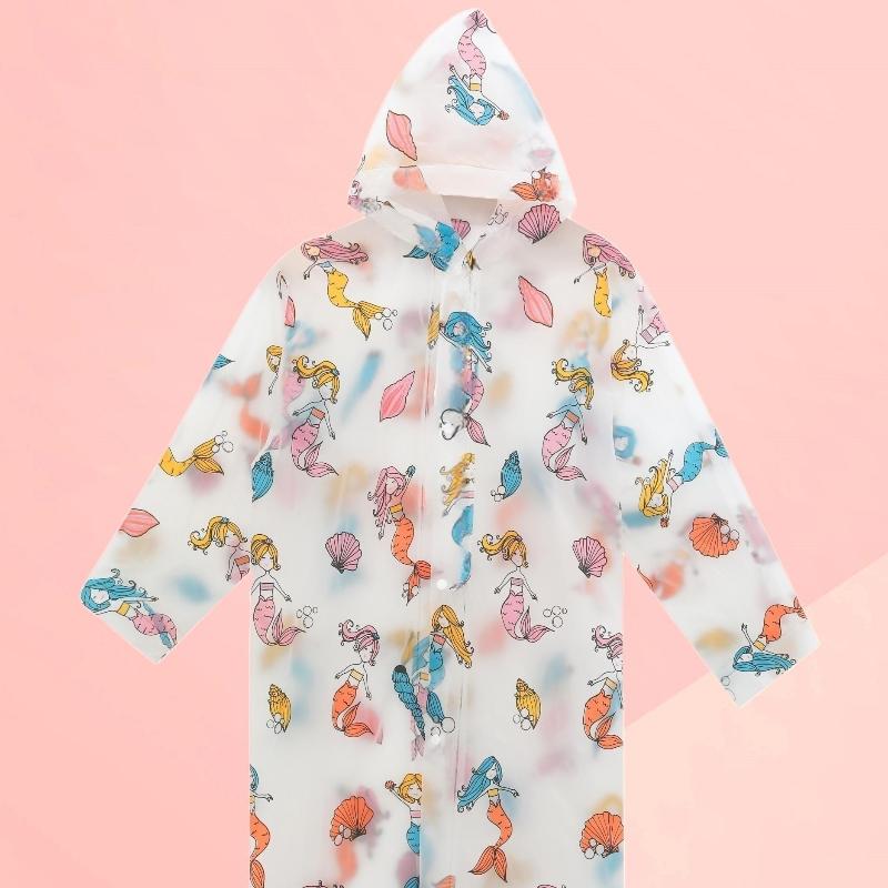 

Дитячий дощовик для дівчаток хлопчиків мультяшний дощовий одяг для малюків дитячий прозорий водонепроникний дощовик куртка русалка пончо