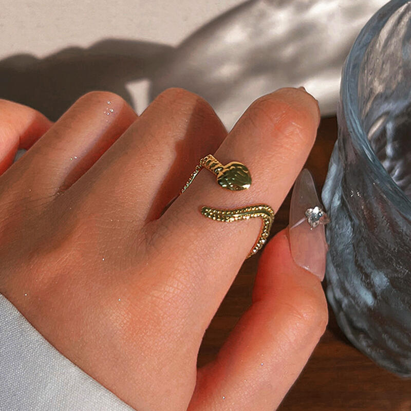 Stainless Steel Exaggerated Snake Texture Rings for Women Men New Personality Adjustable Opening Rings Party Jewelry Accessories
