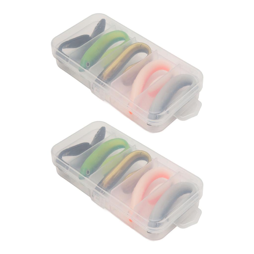 10PCS Soft Lure Swim Bait PVC Realistic Spinning Tail Simulation Fishing Lure Fishing Accessory for Bass Fishing