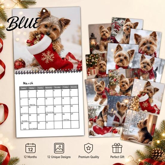 Holiday Present for 12 Month 2027 Wall Yorkshire Terriers Dog Owners Calendar Theme Calendar