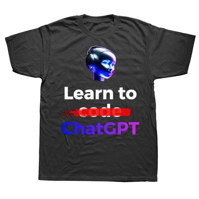 Funny AI Friend ChatGPT Graphic 100% Cotton T-shirts Men Women's Fashion Casual Tshirt Loose Oversized Streetwear T Shirt