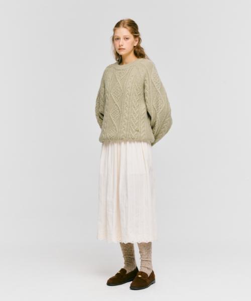 DEPOUND Fisherman Cable Pullover [Light Khaki]