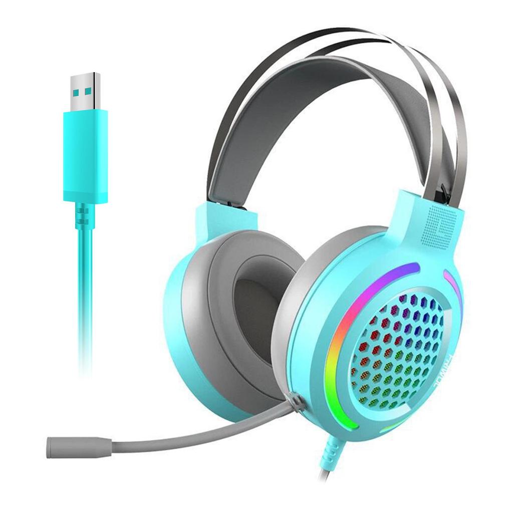 RGB-Gaming-Headset mit 7.1-Surround-Sound und Bass – kabelgebundenes USB für PC