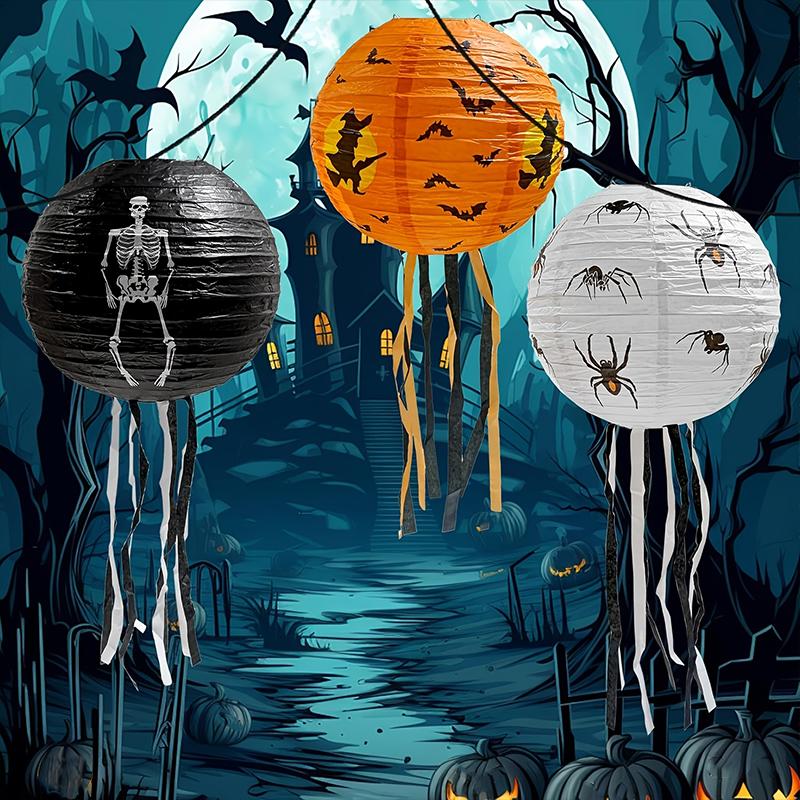 5 Stück Papierlaterne Papierlaternen 3D Faltbar Halloween Kürbislaterne Einfache Montage 8 Zoll