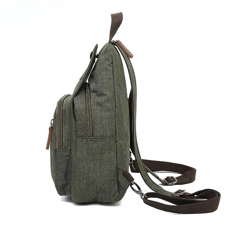 Backpack Men's and Women's Outdoor Leisure Travel Small Backpack Elegant Nylon Dual-purpose Chest Bag Light Student Backpack