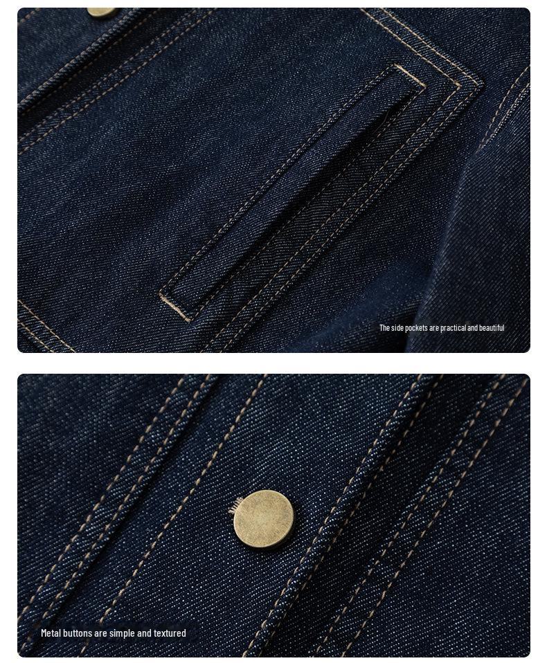 Xinge Women's Petite Retro Blue Denim Jacket - 2025 Spring Collection