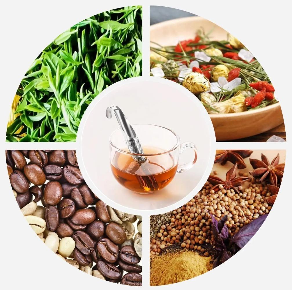 Colador de Té de Malla Extra Fina para Té a Granel Acero Inoxidable Mango Largo Infusor de Té Difusor para Té en Hojas Café Especias Bebidas
