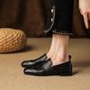 Mode 2025 NEU Herbst Damen Loafers Echtes Leder Damenschuhe Quadratische Zehenpartie Klobiger Absatz Schuhe Damen Pumps Weiche Damenschuhe