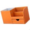 3-Slot PU Leather Drawer Desk Stationery Sundries Gadget Organizer Storage Box Business Card Holder