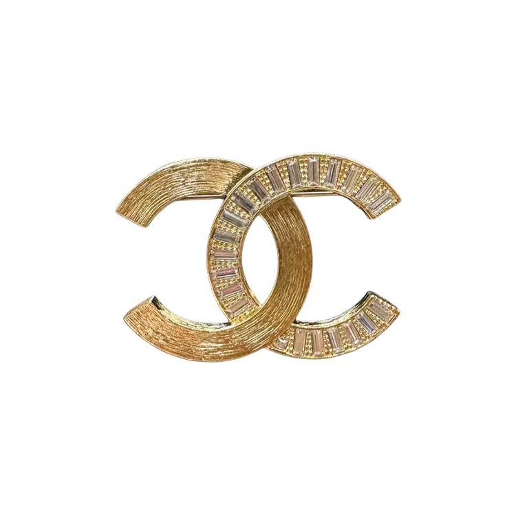 Chanel Lava Patch Double C Rhinestone Brooch Women brooch Gold ABD184B16634NY128