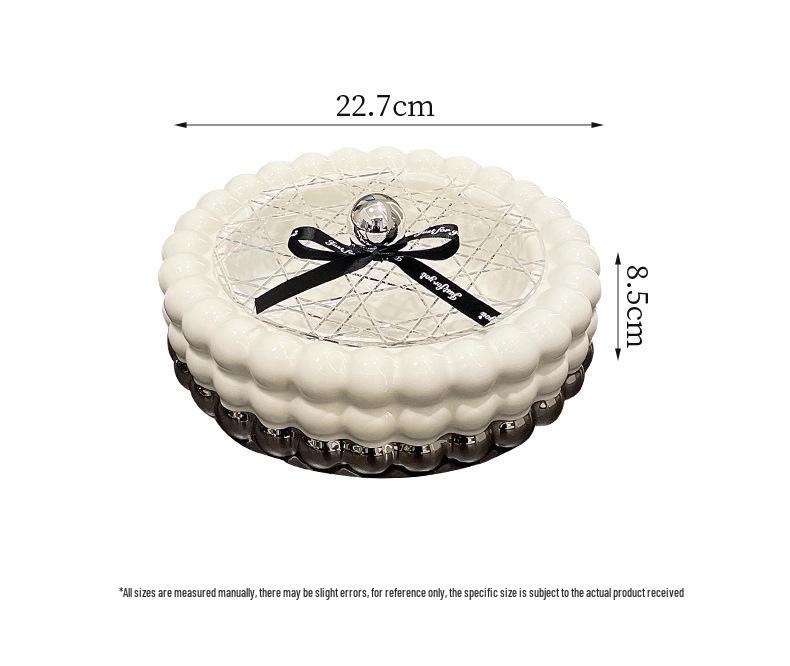 Ceramic Fruit and Candy Bowl for Living Room Table - New Year Snacks Display & Storage Box