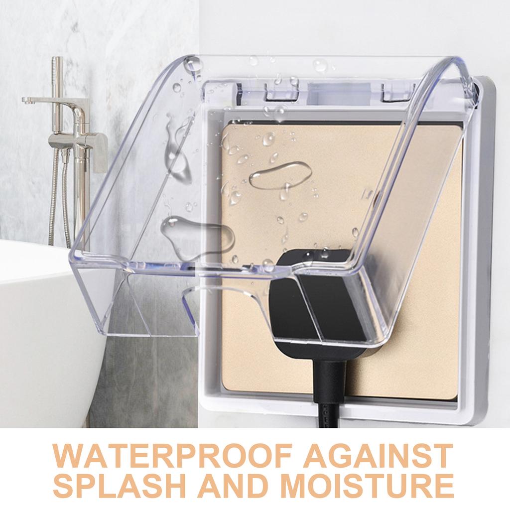 Self Adhesive Socket Cover for 86 Type Outlets White ABS Safety Protector Against Dust and Water