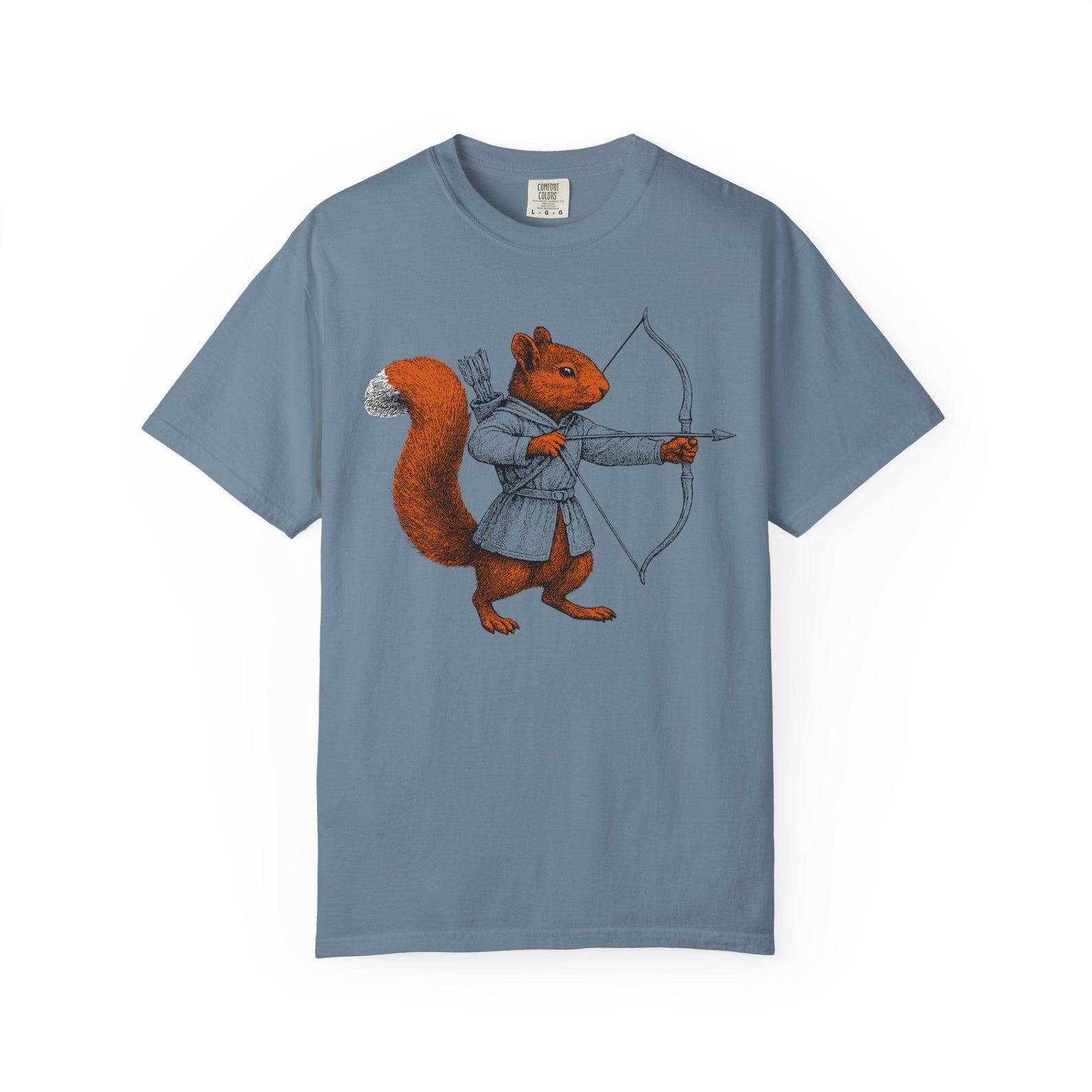 Archer Squirrel T-Shirt Medieval Vintage Bow And Arrow Robin Hood Style S