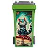 1 Pezzo Adesivo Cestino Gatto 3D Carino - Adesivo Impermeabile Autoadesivo per Pattumiera - Copertura Divertente Animale per Cassonetto Esterno Decorazione Giardino
