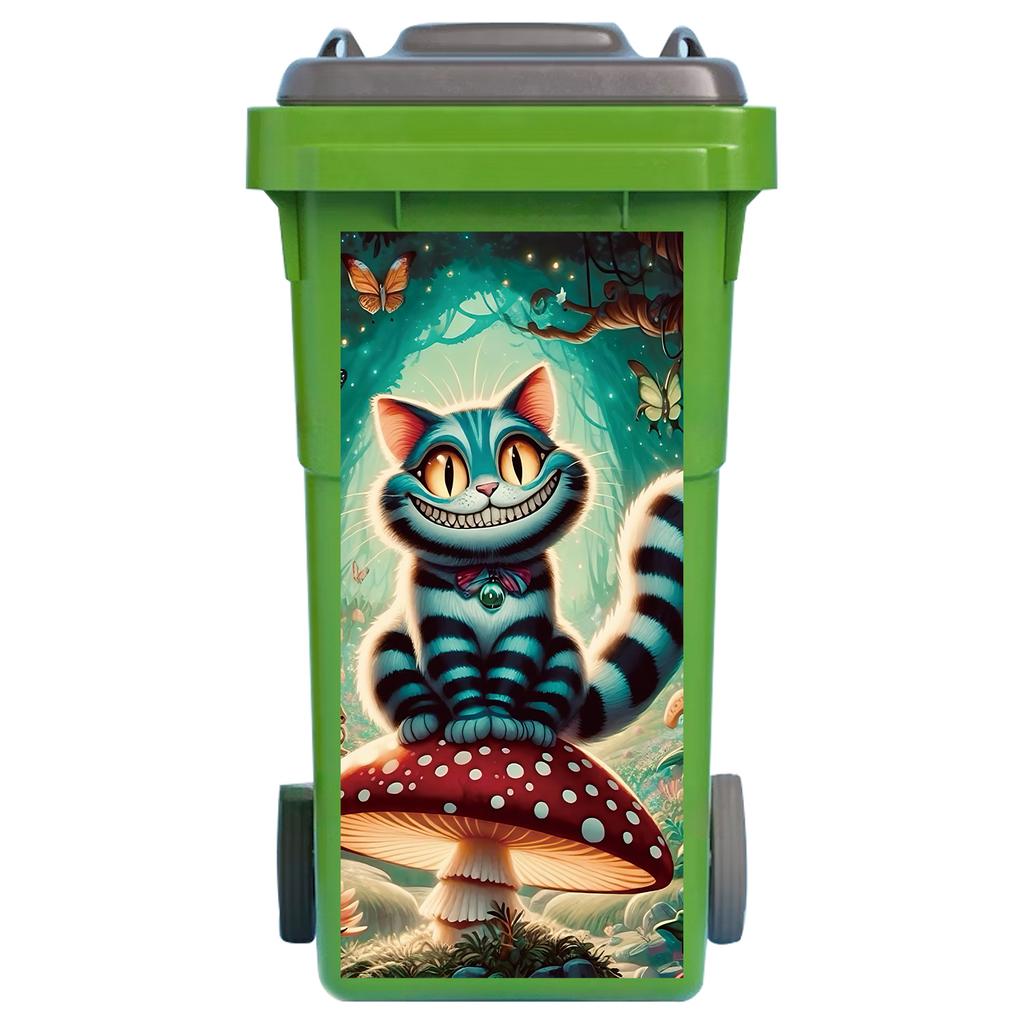 1 Pezzo Adesivo Cestino Gatto 3D Carino - Adesivo Impermeabile Autoadesivo per Pattumiera - Copertura Divertente Animale per Cassonetto Esterno Decorazione Giardino