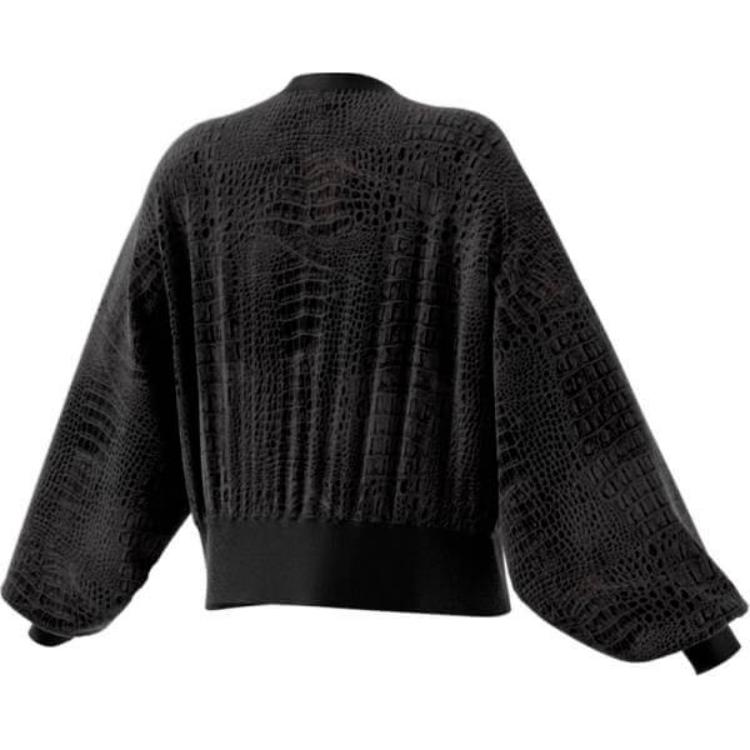 

Adidas Оригинальная однотонная толстовка с темным узором, круглым вырезом, свободным длинным рукавом, женская толстовка черного цвета H20431 XS