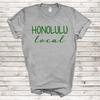 Honolulu Local Surfer Hawaii Love Home City Pride Beach Gray T-Shirt