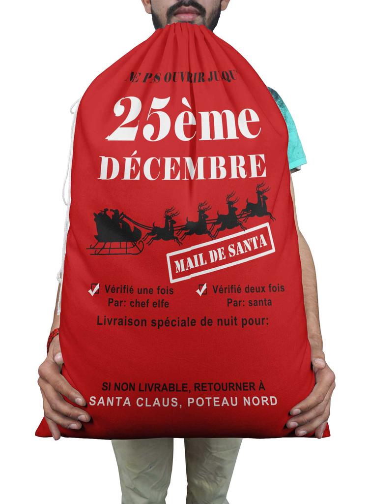 Printtoo 2 Pcs Santa Gift Sack For Kids Presents Xmas Bag Christmas Sack Personalized Bags Large 27x20 Inch