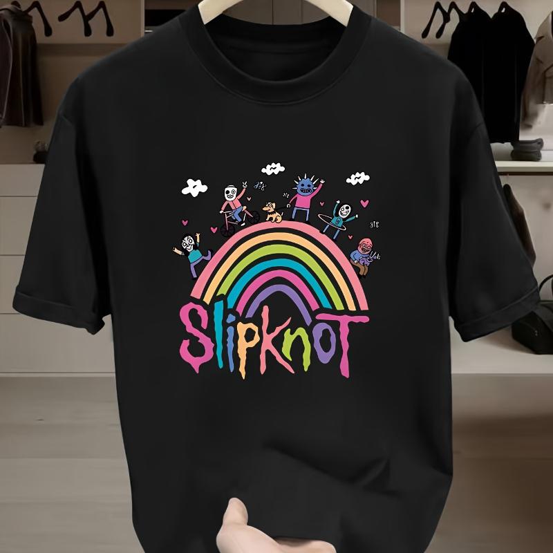 

Барвиста футболка Slipknot Rainbow, М яка, дихаюча та стійка до вицвітання, Класичний крій для повсякденного носіння S чорний