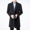 Firstview Men's Urban Casual Mid-Length V-Neck Wool Blend Overcoat FV24D1139