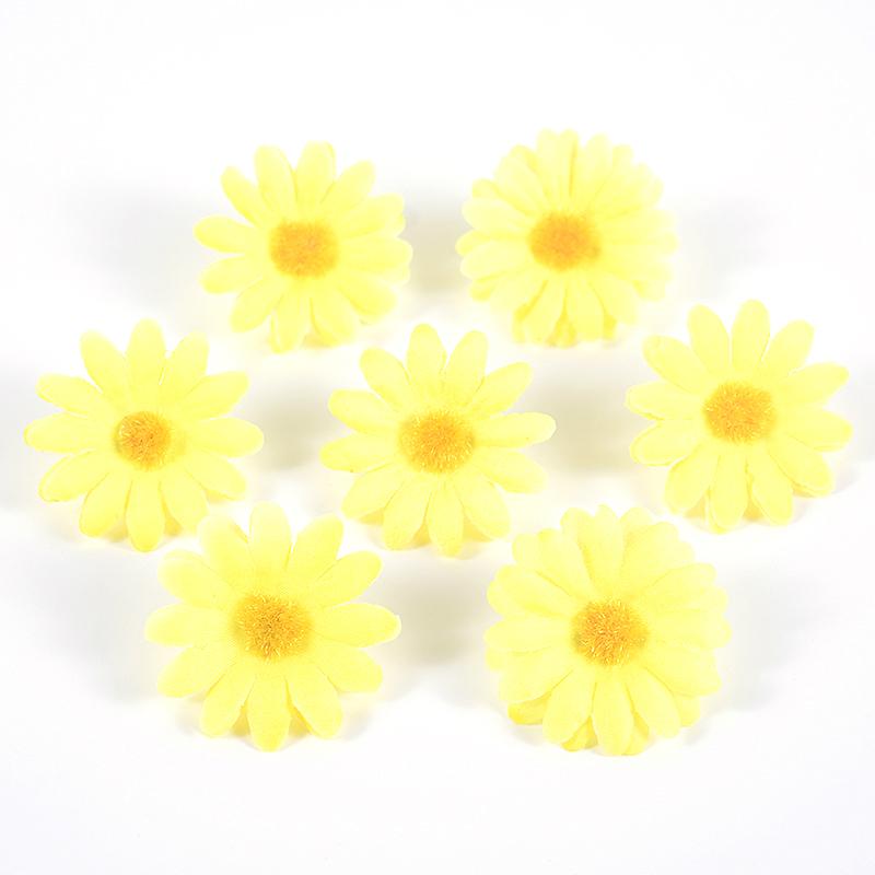 50PCs Dasiy Artificial Flowers 3.5cm Fake Flower Head For Home Wedding Garden Decoration DIY Bride Wreath Accessories Gift Craft
