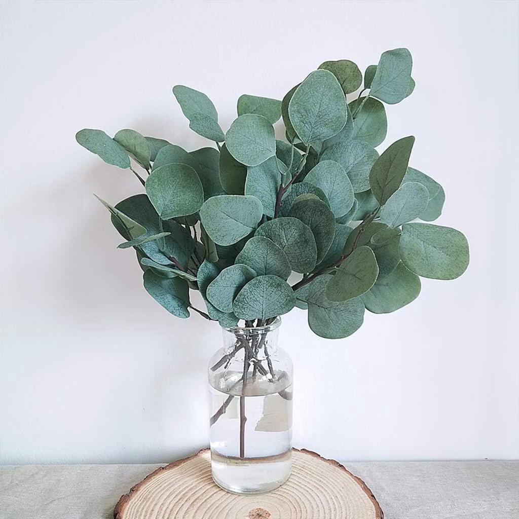 10PCS Fake Plants Silk Eucalyptus Leaf Diy Christmas Decorations Vase for Home Garden  Wedding Scrapbooking Artificial Flowers