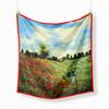 Famous Oil Painting Twill 100% Silk Scarf Fashion Bandana Women Scarf Wraps 53cm Square Scarves Hijab Head Scarf Neckerchief