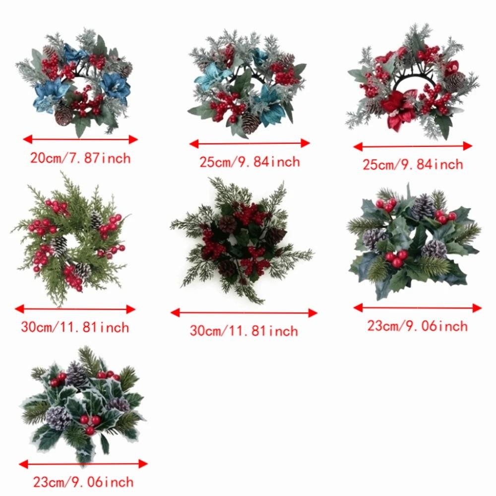 Plastic Christmas Candle Ring Artificial Pine Needle Table Centerpiece  Holiday Dinner Table
