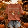 Women's Casual Halloween Print V-Neck Short Sleeve T-Shirt Top for Fall and Daily Wear
