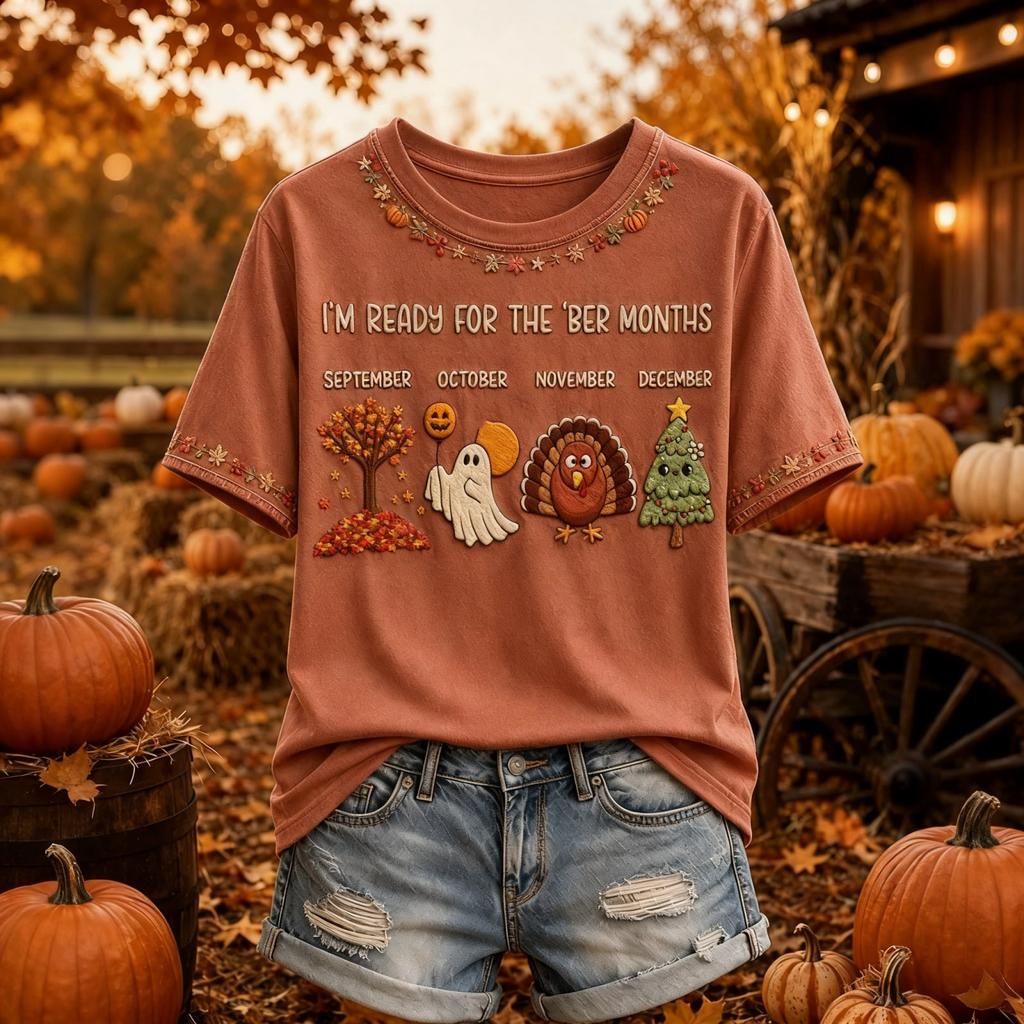 Women's Casual Halloween Print V-Neck Short Sleeve T-Shirt Top for Fall and Daily Wear