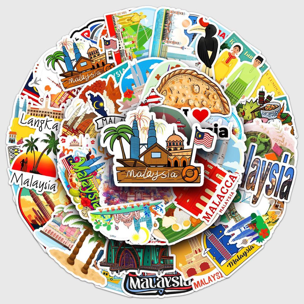 50 Malaysia Graffiti Stickers for Outdoor Travel & Suitcase Decoration