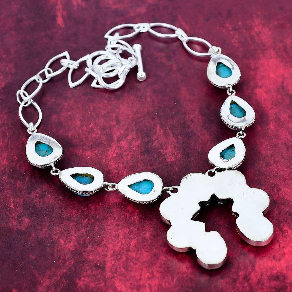 Sleeping Beauty Turquoise Necklace 925 Solid Sterling Silver Adjustable Chain Necklace Gift For Women, Handmade Gemstone Jewelry Necklace