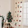 Santa Curtains Bedroom Christmas Decor Semi Blackout Curtains Lace Without Punching