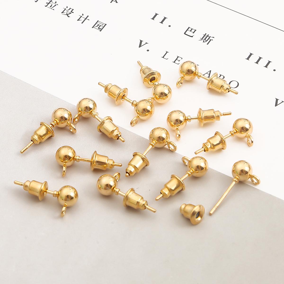 

10/50 шт. металлические фурнитура для сережек-гвоздиков, основные стопоры для игл для серег, аксессуары «сделай сам» 3x14mm 50pcs