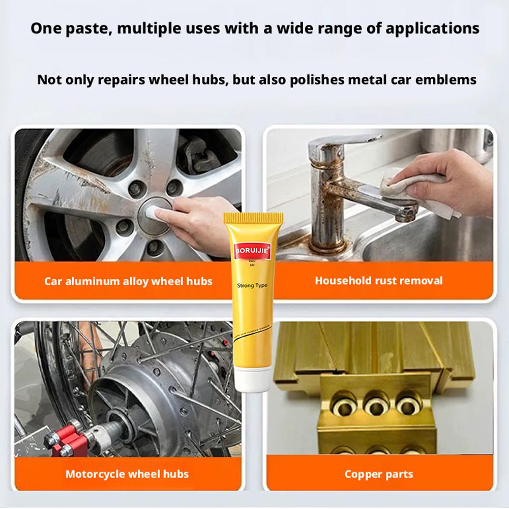 Car Wheel Polishing Compound Paste, Heavy Duty Metal Polish for Alloy Rims, Remove Rust, Oxidation & Brake Dust, Restore Deep Shine & Luster