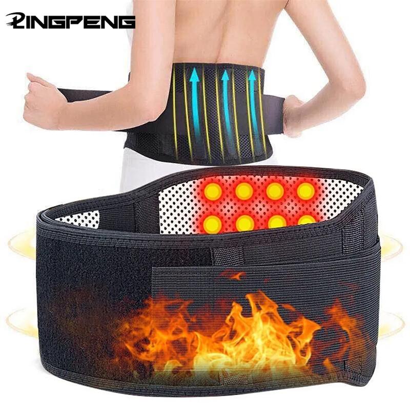 Adjustable Waist Belt Brace Self Heating Magnetic Back Waist Support Belt Lumbar Brace Massage Band