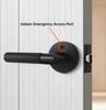 Modern Entry Door Lock Handle Set Zinc Alloy Room Interior Knurled Door Lock Levers Matte Black Bedroom Door Handle
